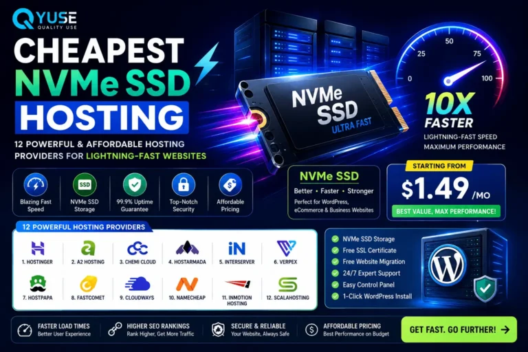 Cheapest NVMe SSD Hosting comparison with high-speed web servers and cloud technology