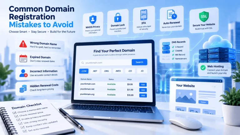 Common Domain Registration Mistakes to Avoid when choosing and securing a domain name